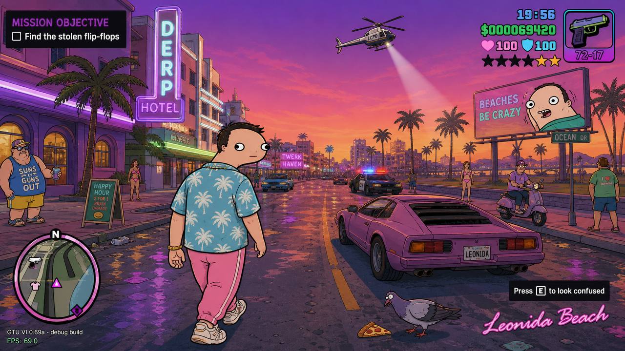 Welcome to Leonida - Ocean Drive scene